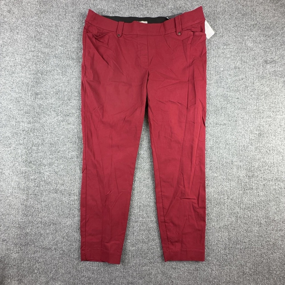 Maurices Pants Womens 18W Red‎ Skinny Ankle Bengaline Pull On Stretch Twill